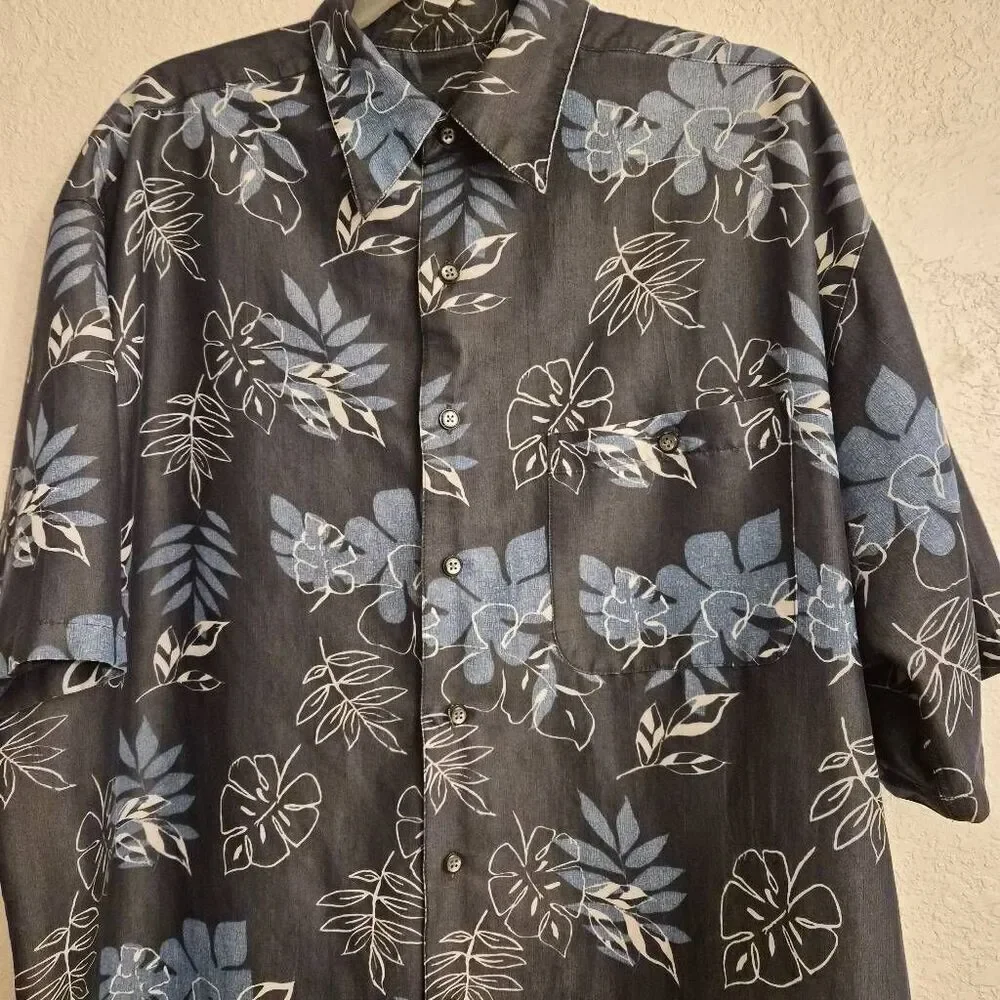 Blue Hawaiian Shirt: Super-soft Sexy Shortsleeved Button-down: Casual Coastal